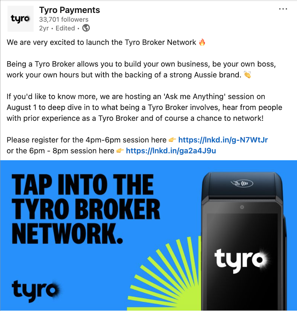 Tyro Broker Network